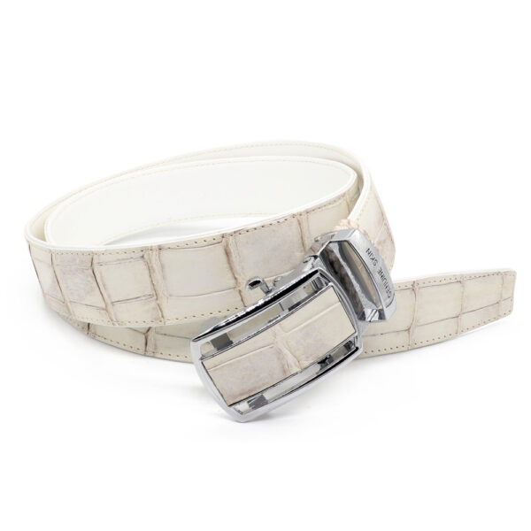 ceinture crocodile blanc 1