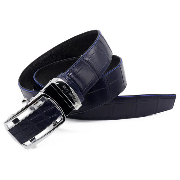 ceinture crocodile bleu abysse 1