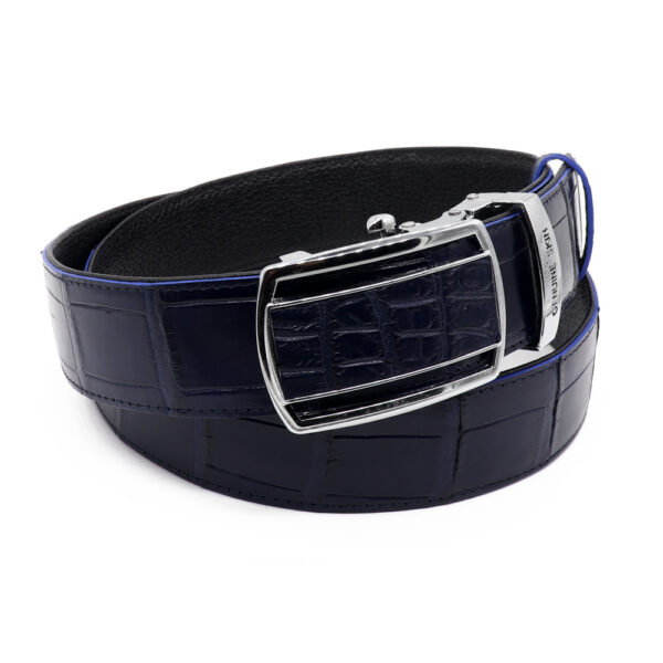 ceinture crocodile bleu abysse 2