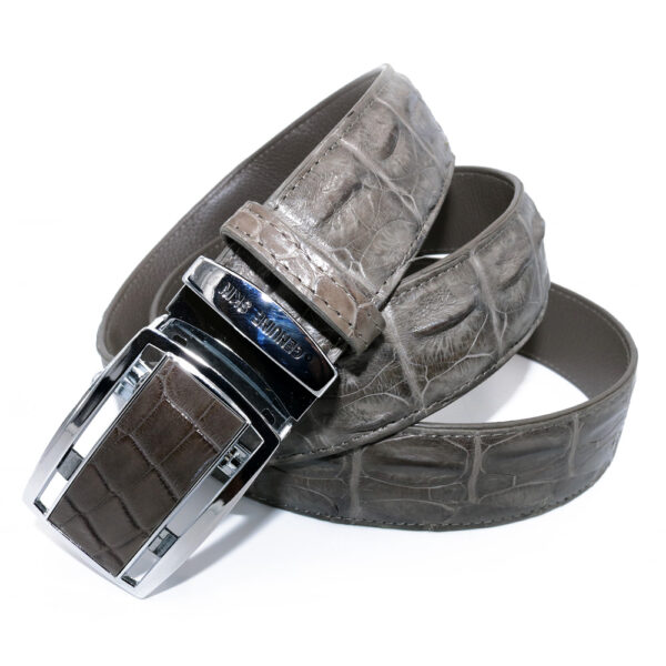 ceinture crocodile gris graphite a 1