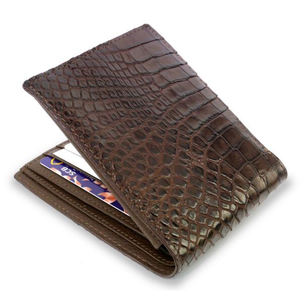 portefeuille crocodile marron xl1 1