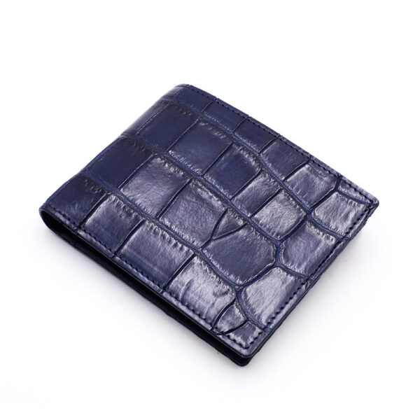 portefeuille crocodile veritable couleur navy 5