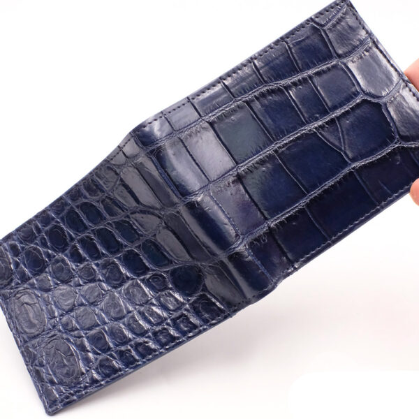 portefeuille crocodile veritable couleur navy 6