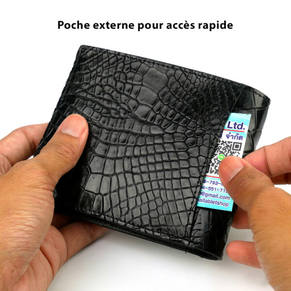 portefeuille crocodile veritable couleur noir 2023 2