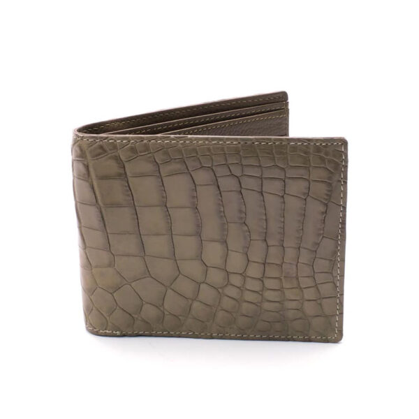 portefeuille crocodile veritable taupe clair mdg 2