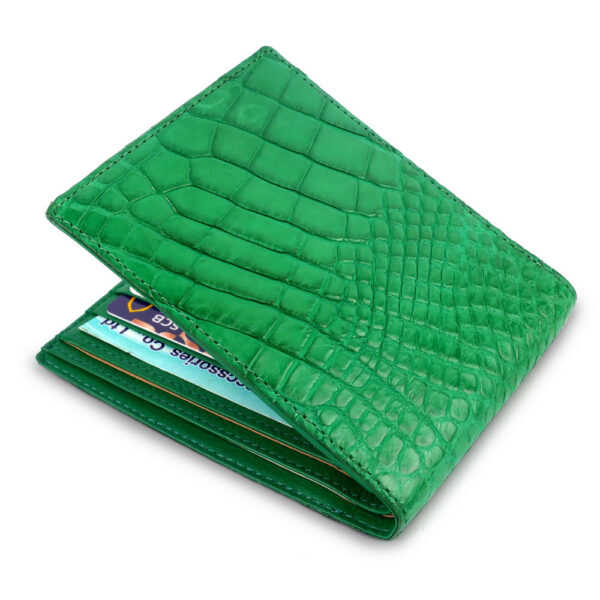 portefeuille crocodile vert xl1 1