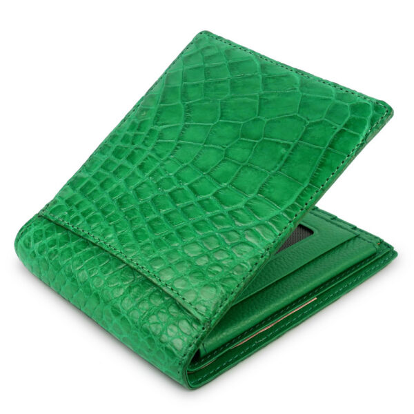 portefeuille crocodile vert xl2 1