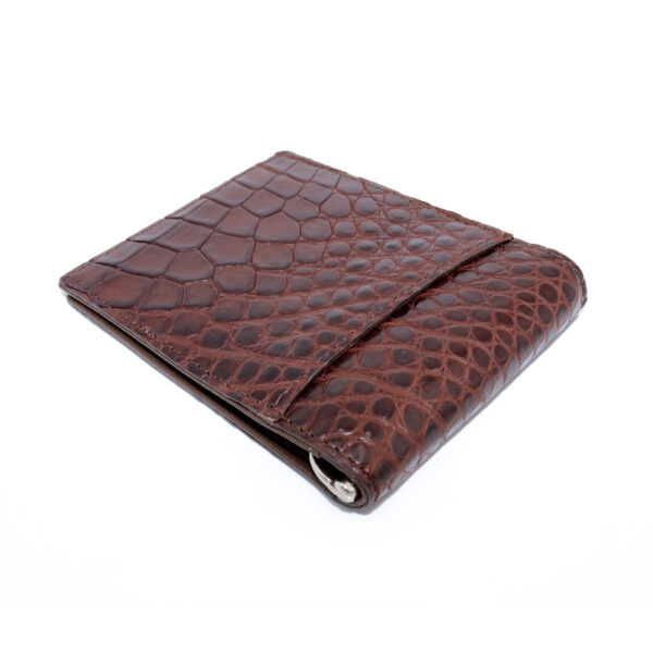 portefeuille money clip crocodile couleur marron 1 1