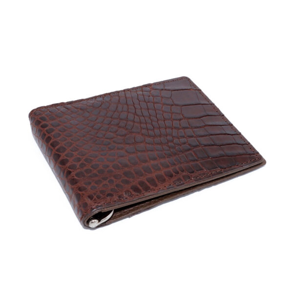 portefeuille money clip crocodile couleur marron 4 1