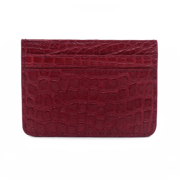 porte cartes crocodile bordeaux