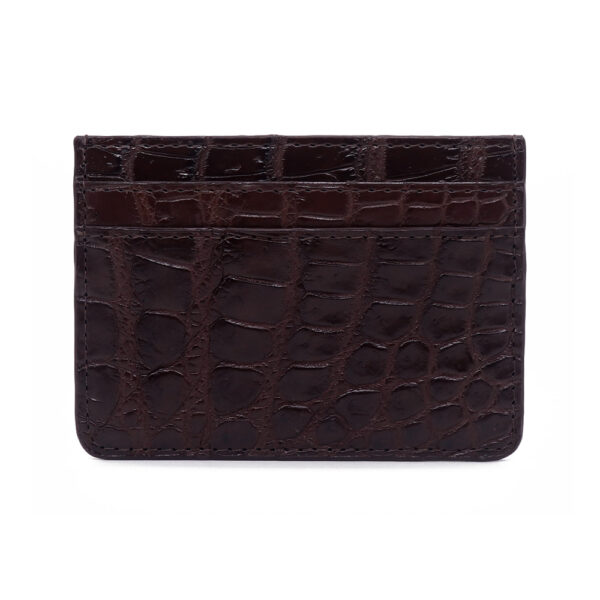 porte cartes crocodile marron