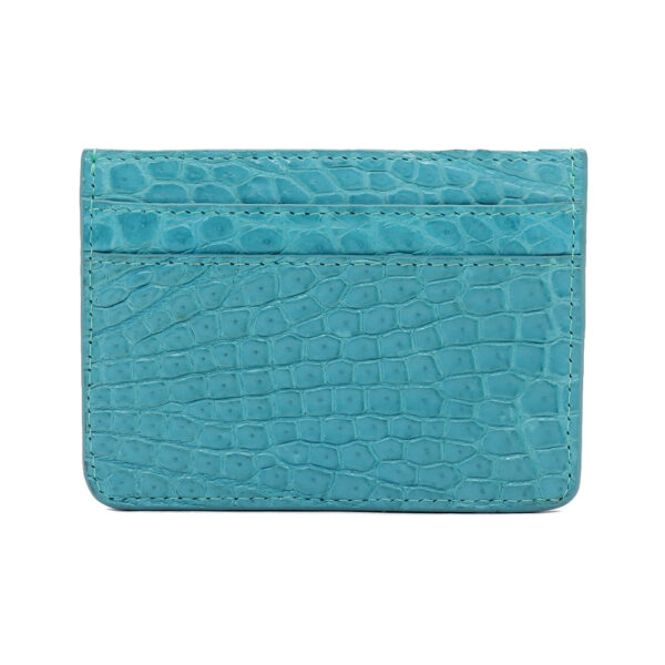 porte cartes crocodile turquoise