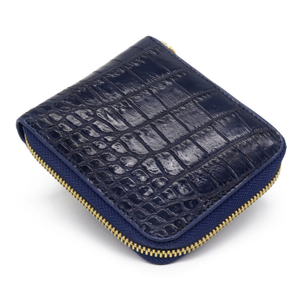 portefeuille crocodile zip navy 1