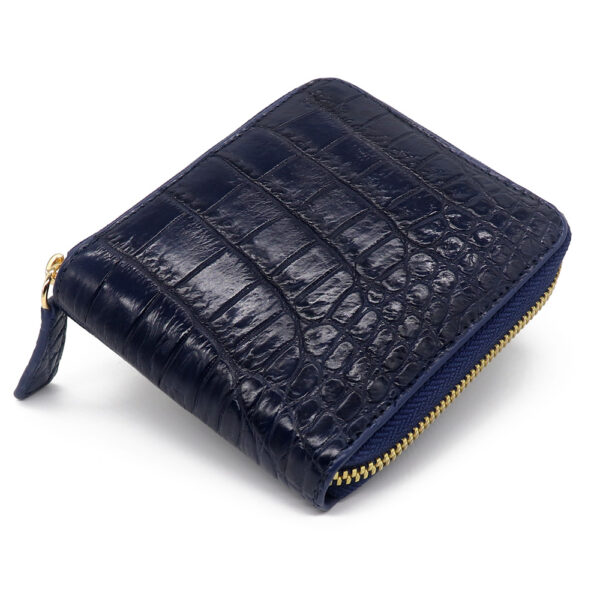 portefeuille crocodile zip navy 4