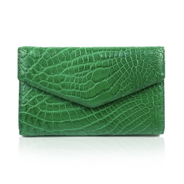 pochette crocodile vert emeraude 1