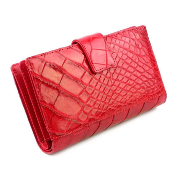 pochette porte monnaie crocodile rouge 2