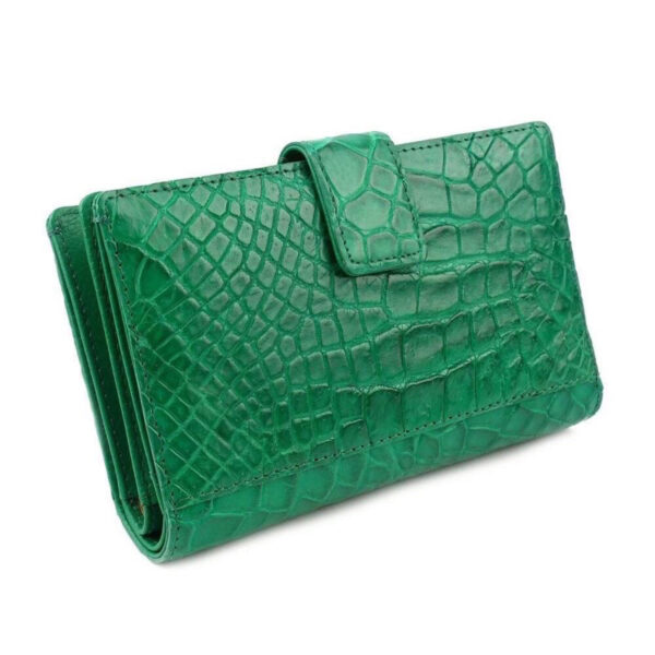 pochette porte monnaie crocodile vert emeraude 1