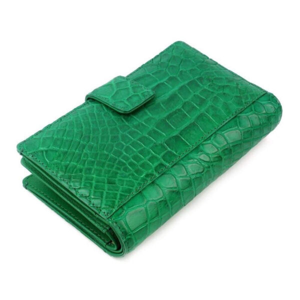 pochette porte monnaie crocodile vert emeraude 2