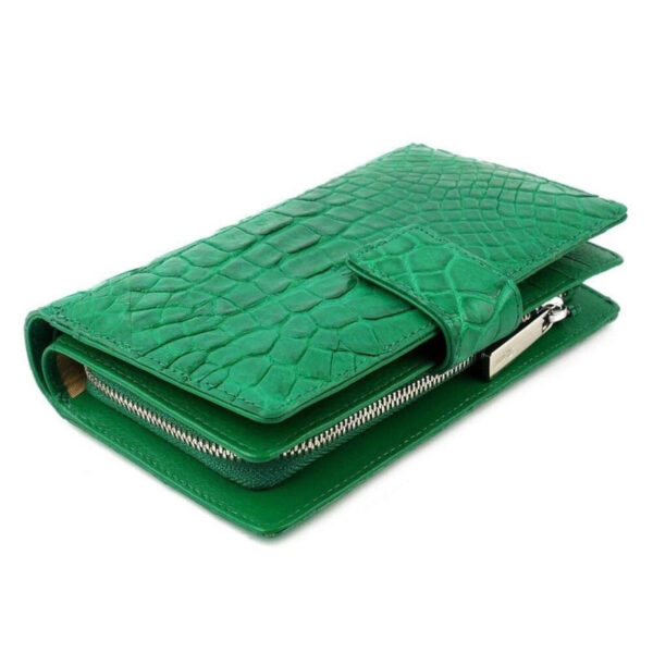 pochette porte monnaie crocodile vert emeraude 4